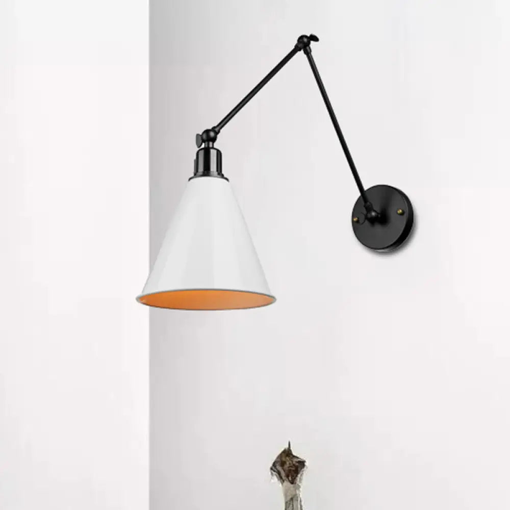 Swing Arm Wall Light Fixture Industrial Metal Sconce Adjustable for Living Room Bedroom Bedside Reading | Thomler