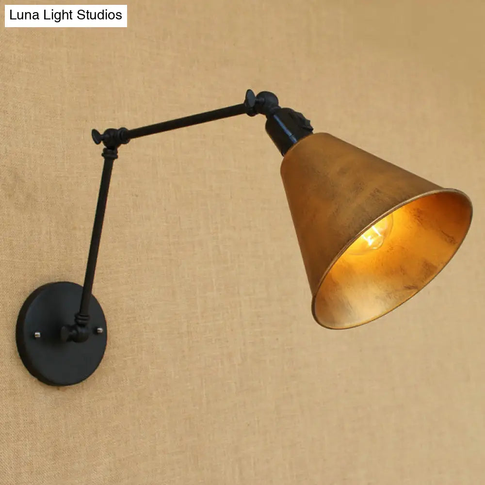 Swing Arm Wall Light Fixture Industrial Metal Sconce Adjustable for Living Room Bedroom Bedside Reading | Thomler