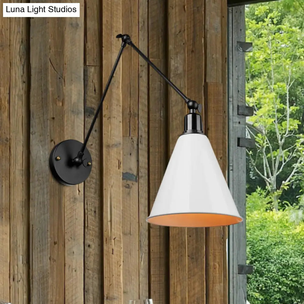 Swing Arm Wall Light Fixture Industrial Metal Sconce Adjustable for Living Room Bedroom Bedside Reading | Thomler