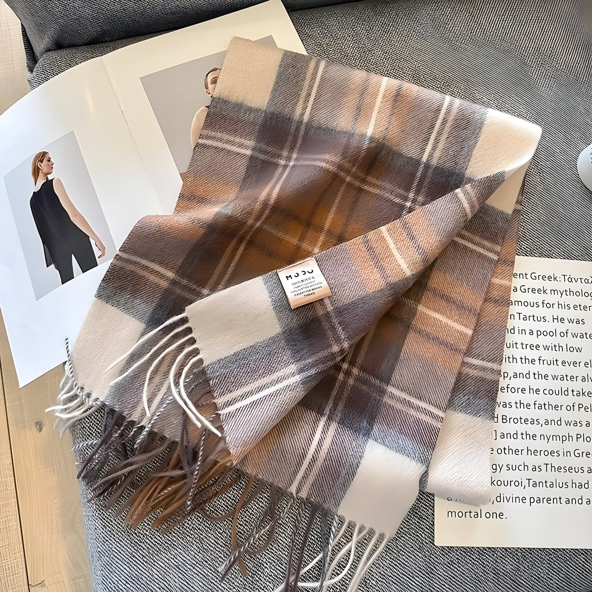 Plaid Cashmere Wrap Shawl for Women – Oversized Warm Winter Accessory for Daily Wear & Special Events | Thomler