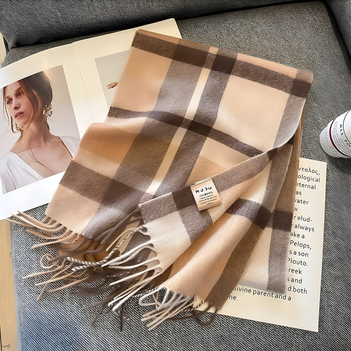 Plaid Cashmere Wrap Shawl for Women – Oversized Warm Winter Accessory for Daily Wear & Special Events | Thomler