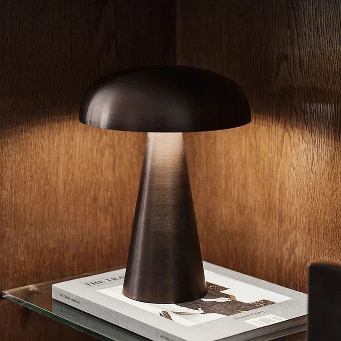 Rechargeable Mushroom Table Lamp with Touch Control & 3 Brightness Levels for Bedroom Nightstand Living Room Dining Room Office Desk Cordles | Thomler