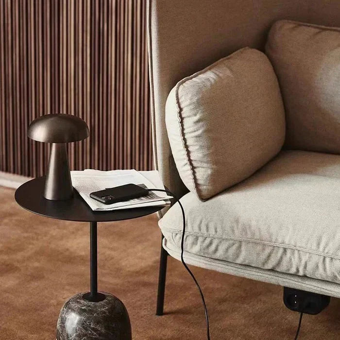 Rechargeable Mushroom Table Lamp with Touch Control & 3 Brightness Levels for Bedroom Nightstand Living Room Dining Room Office Desk Cordles | Thomler