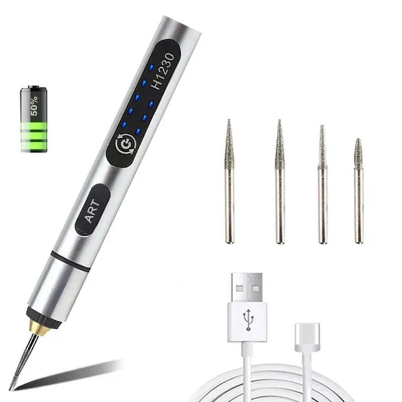 Engraving Pen Rechargeable Cordless LCD Display Precision Crafting Tool Wood Metal Glass Jewellery DIY Rotary Tool | Thomler