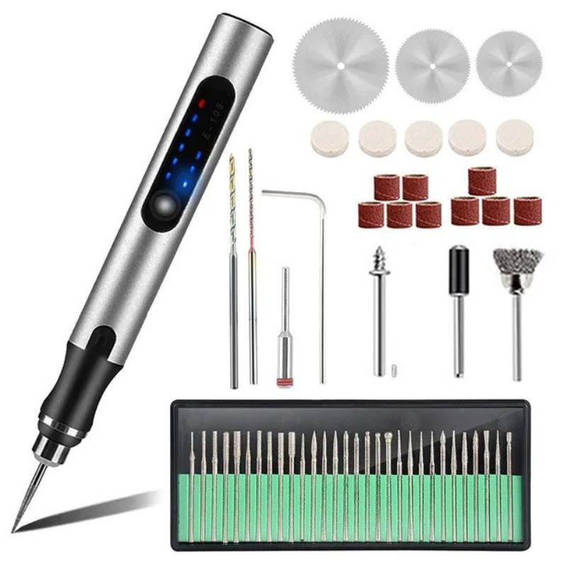 Engraving Pen Rechargeable Cordless LCD Display Precision Crafting Tool Wood Metal Glass Jewellery DIY Rotary Tool | Thomler