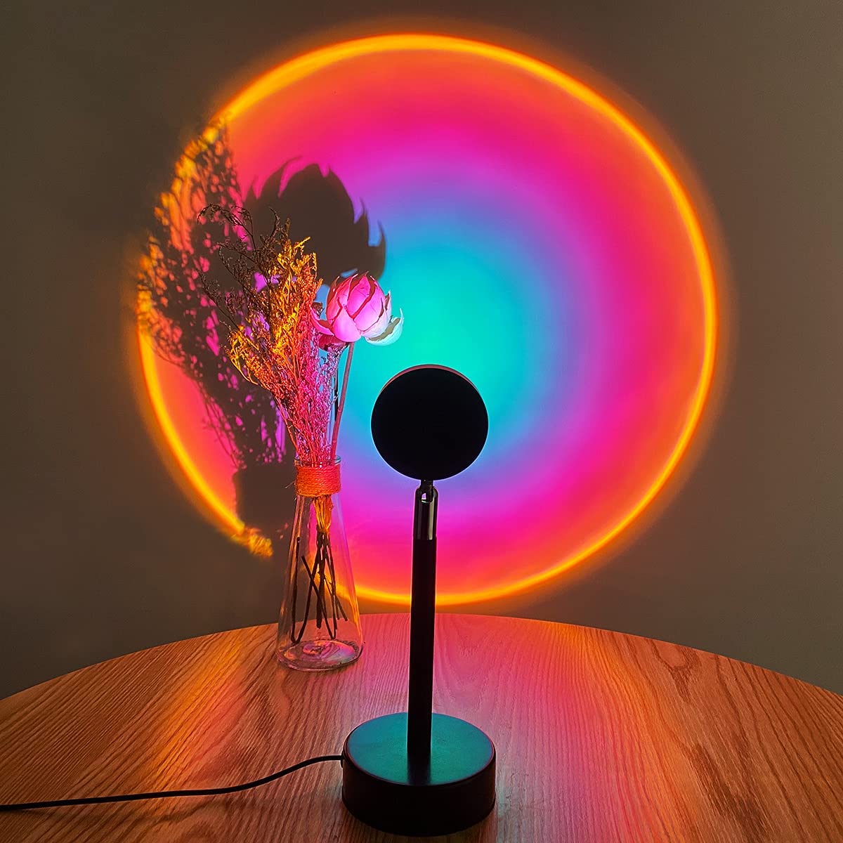 Table Lamp ABS LED 11 in Adjustable USB Desk Bedroom Ambient Mood Light 16 Colors Remote Control | Thomler