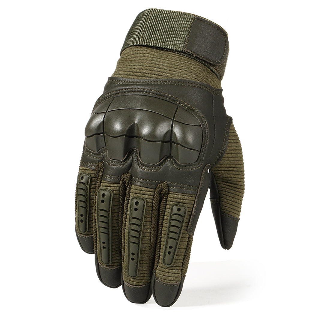 Tactical Half-Finger Gloves with Leather Palm and Cotton Back for Outdoor Work, Hiking, and Camping | Thomler