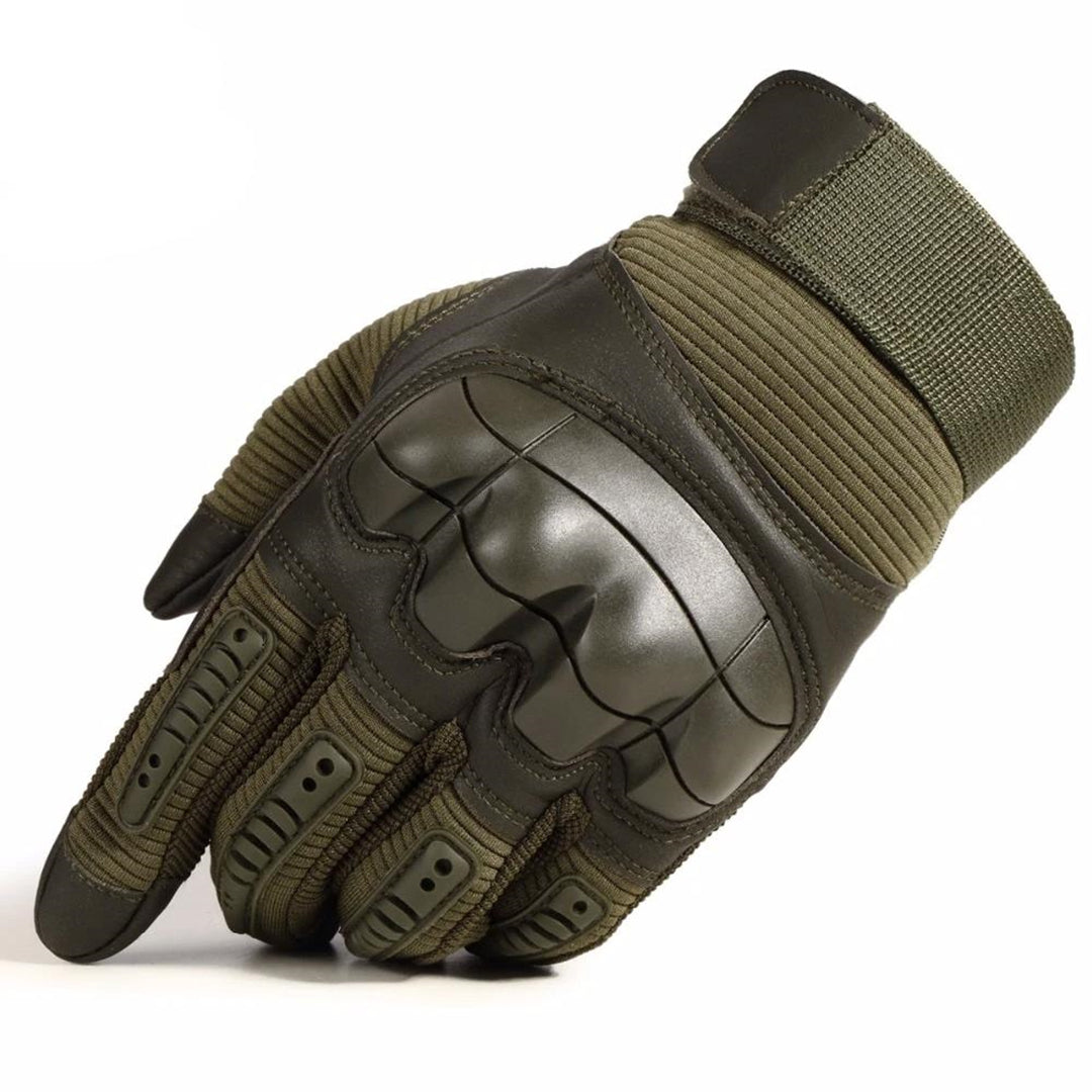 Tactical Half-Finger Gloves with Leather Palm and Cotton Back for Outdoor Work, Hiking, and Camping | Thomler