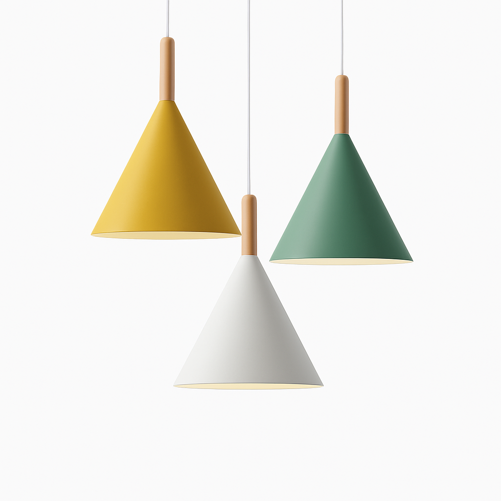 Pendant Light Metal Wood 11.2 In Adjustable Cord Kitchen Dining Hanging Scandinavian Ceiling Fixture E27 Modern Minimalist Lighting | Thomler