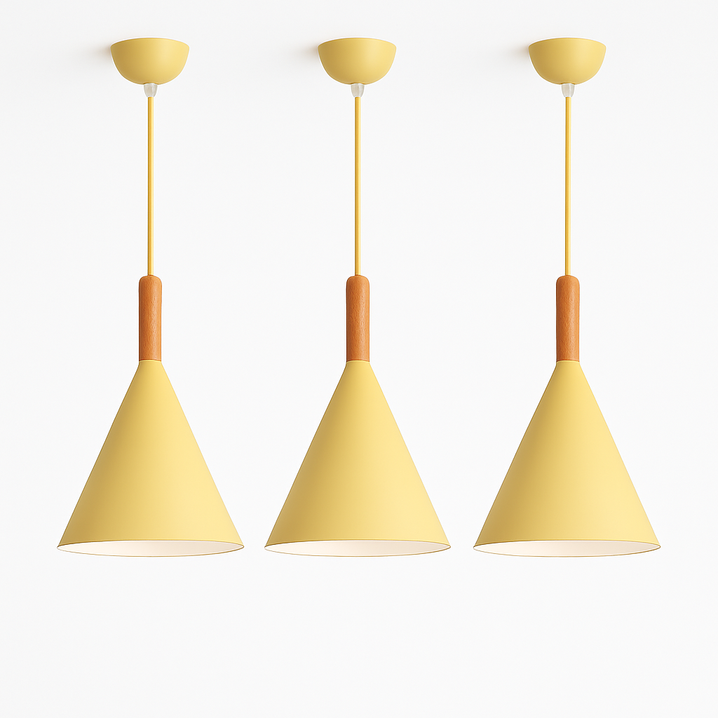 Pendant Light Metal Wood 11.2 In Adjustable Cord Kitchen Dining Hanging Scandinavian Ceiling Fixture E27 Modern Minimalist Lighting | Thomler
