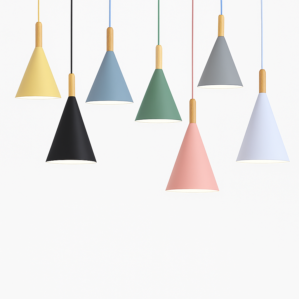Pendant Light Metal Wood 11.2 In Adjustable Cord Kitchen Dining Hanging Scandinavian Ceiling Fixture E27 Modern Minimalist Lighting | Thomler