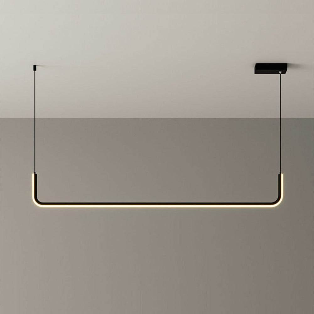 Pendant Light Aluminium LED 120.0 cm Black Dimmable Kitchen Island Dining Room Linear Ceiling Hanging Lamp | Thomler