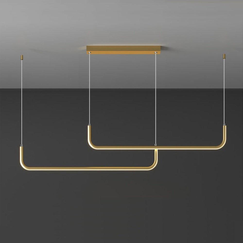 Pendant Light Aluminium LED 120.0 cm Black Dimmable Kitchen Island Dining Room Linear Ceiling Hanging Lamp | Thomler
