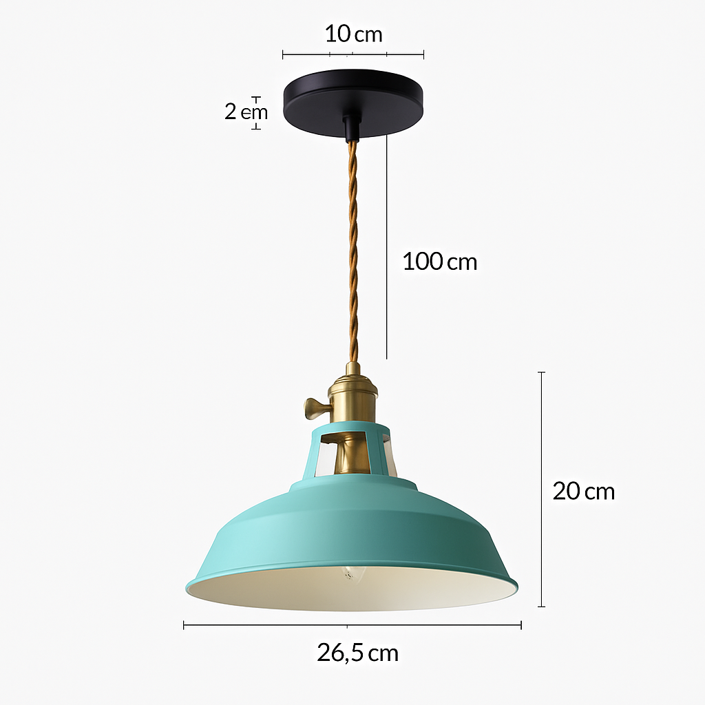 Pendant Light Metal E27 39.4 in Adjustable Cord Modern Ceiling Kitchen Dining Hanging Lamp | Thomler