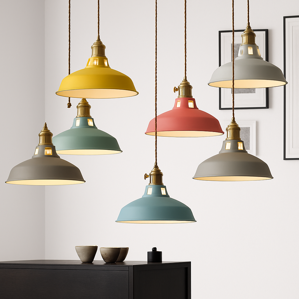 Pendant Light Metal E27 39.4 in Adjustable Cord Modern Ceiling Kitchen Dining Hanging Lamp | Thomler