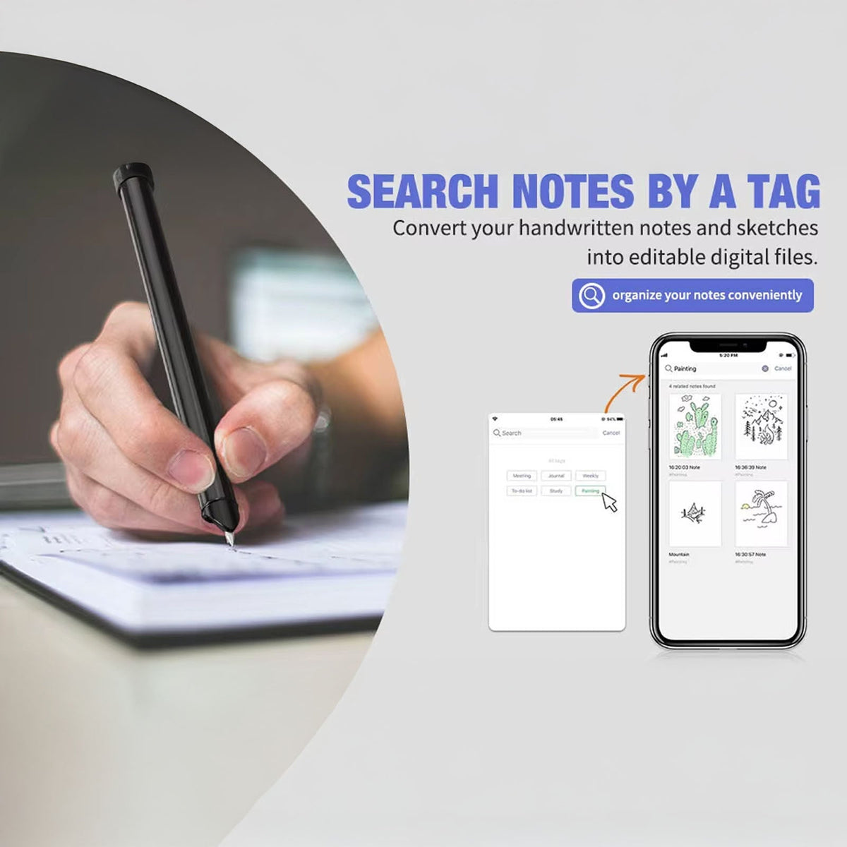 Smart Pen with Real-Time Handwriting to Text Conversion – Wireless Note Digitizer for Students, Professionals & Meetings – Works with Any | Thomler