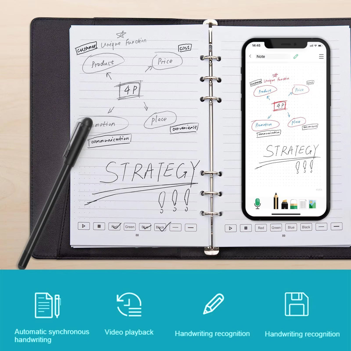 Smart Pen with Real-Time Handwriting to Text Conversion – Wireless Note Digitizer for Students, Professionals & Meetings – Works with Any | Thomler