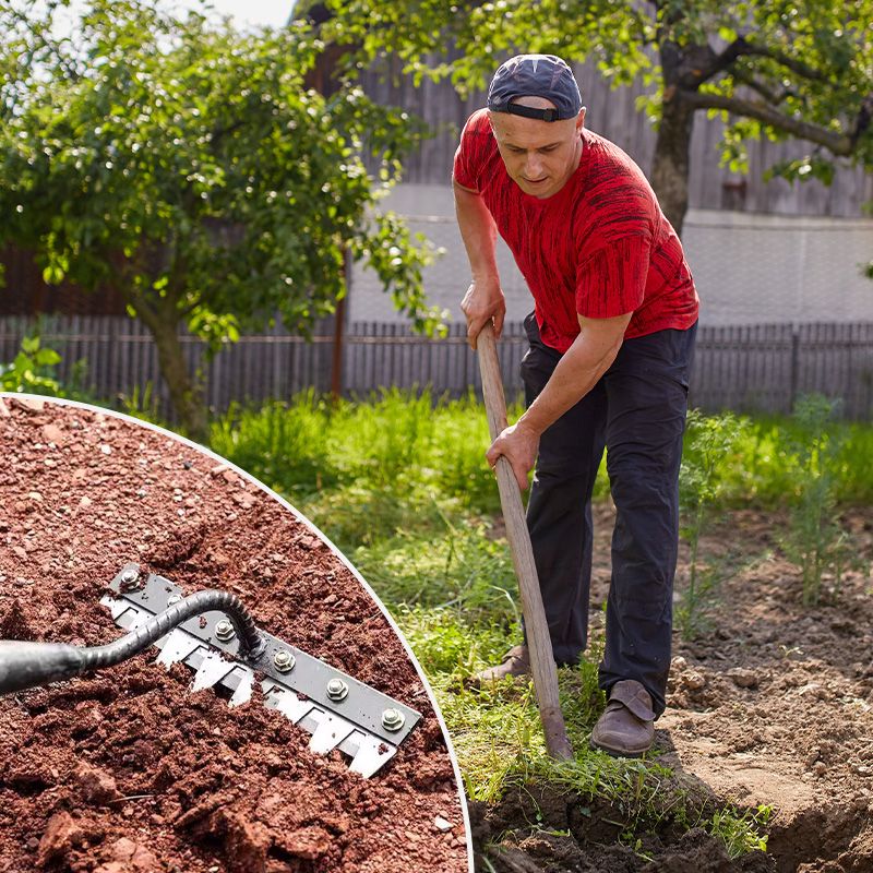 Interchangeable Garden Cultivator Head for Soil Prep & Weeding | Carbon Steel Attachment for Wood Handle, 4 Tine Configurations | Thomler