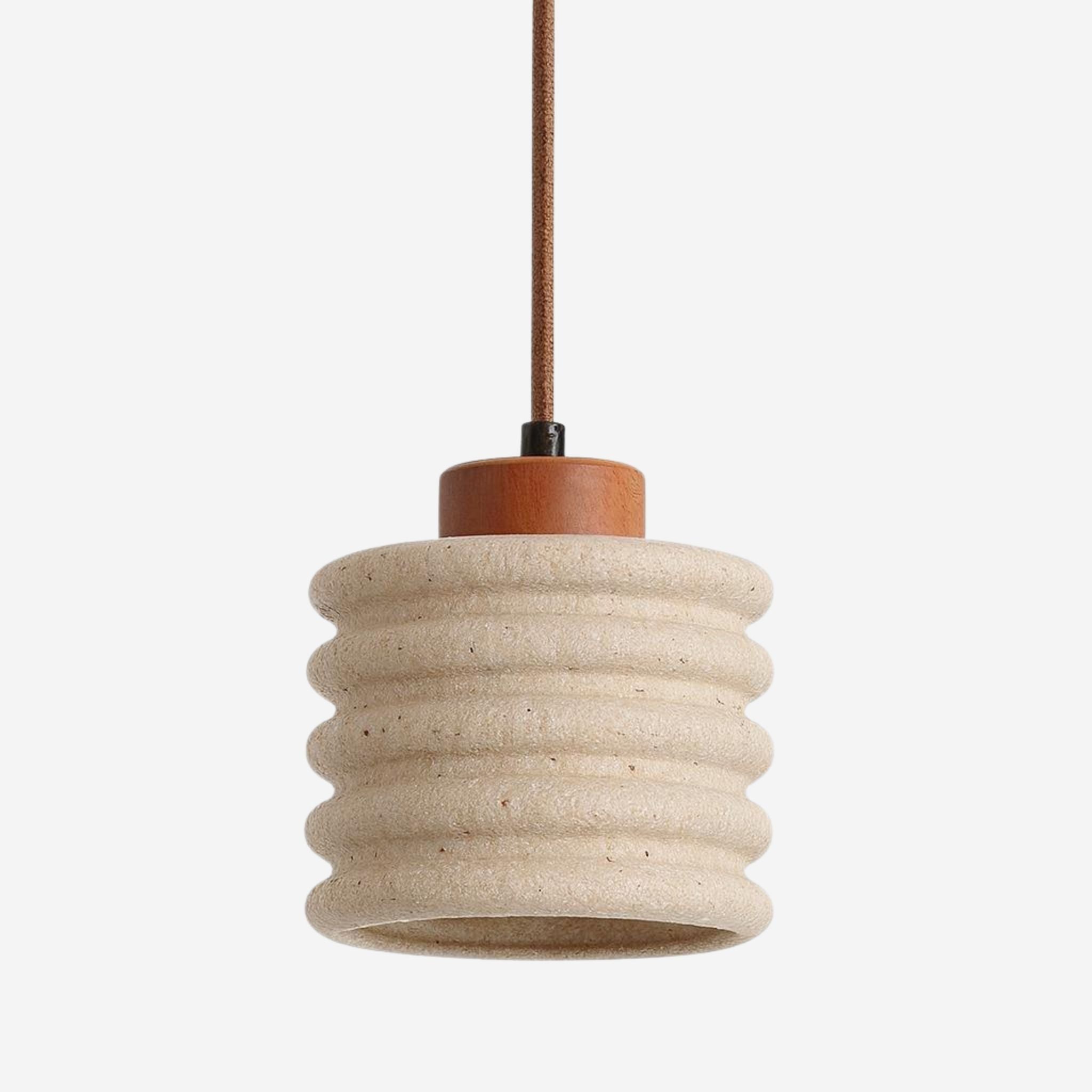 Pendant Light Travertine Wood 13.0 cm Beige Kitchen Island Adjustable Hanging Ceiling Lamp E27 Modern Dining Room Lighting | Thomler