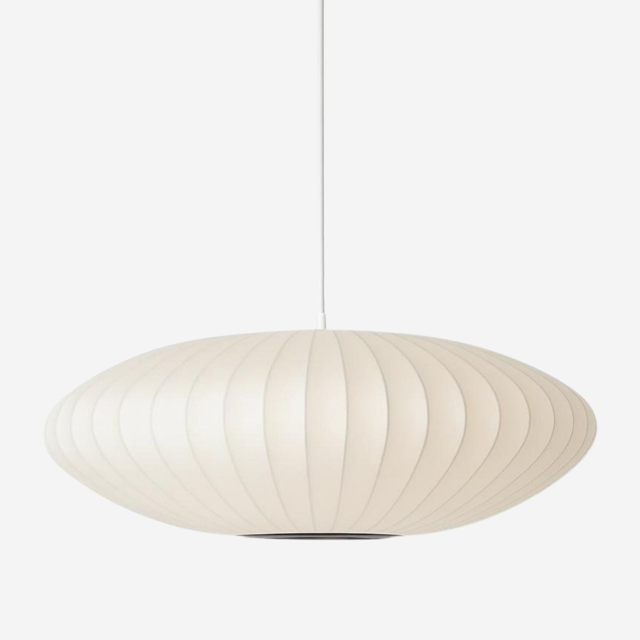 Pendant Light Cocoon Ribbed Round 40.0 cm Cream Dining Room Living Room Soft Ambient Lighting | Thomler