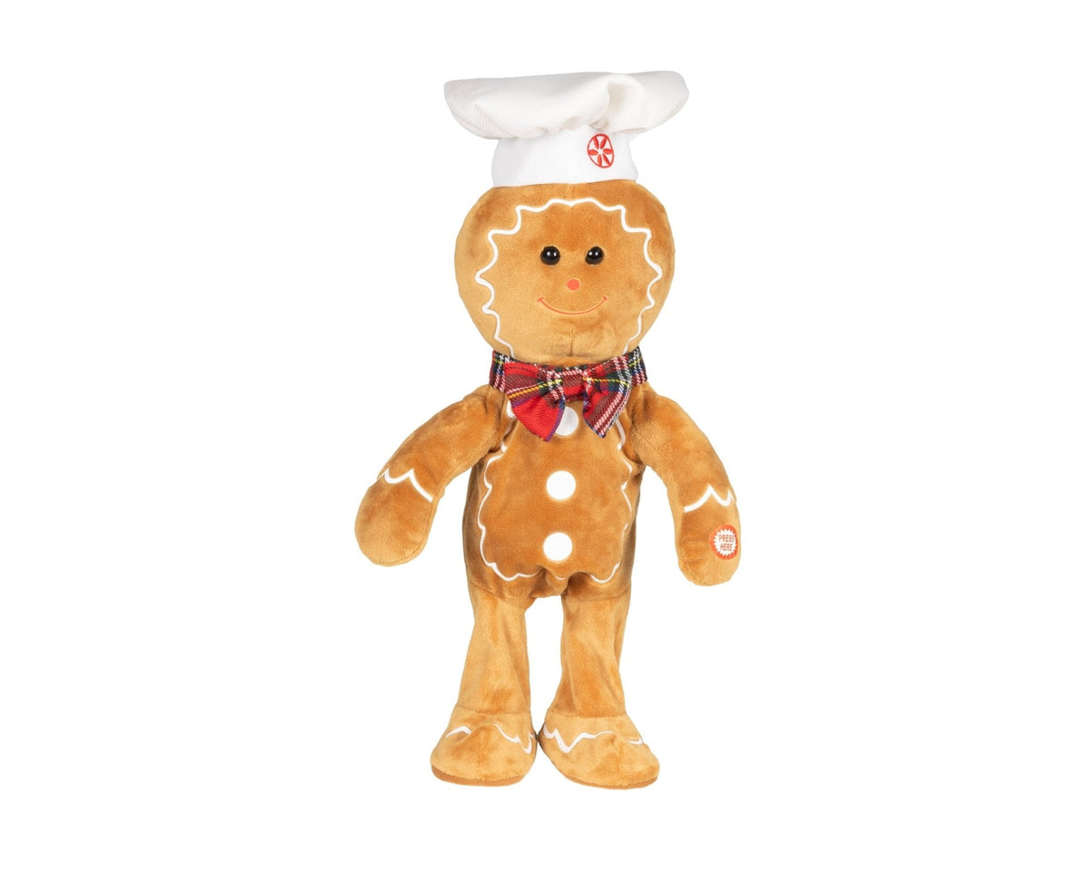 Dancing Gingerbread Man Christmas Figurine 13 in Tall Holiday Shelf Decor Resin Ornament for Mantel Tree Display | Thomler