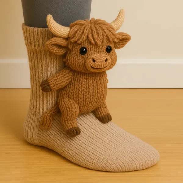 Plush Animal Slipper Socks with 3D Design – Cozy Winter Footwear for Kids & Adults | Thomler