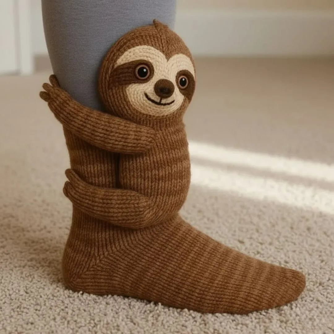 Plush Animal Slipper Socks for Women & Men - Cozy Fleece-Lined Winter Floor Socks with Non-Slip Grips | Thomler