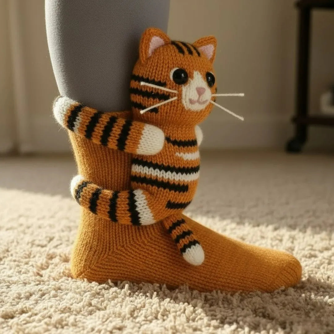 Plush Animal Slipper Socks for Women & Men - Cozy Fleece-Lined Winter Floor Socks with Non-Slip Grips | Thomler