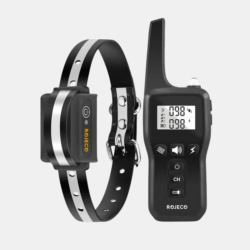 Dog Training Collar 1000.0 m Range Adjustable Remote Behaviour Training Waterproof Rechargeable Vibration Sound Shock Collar | Thomler