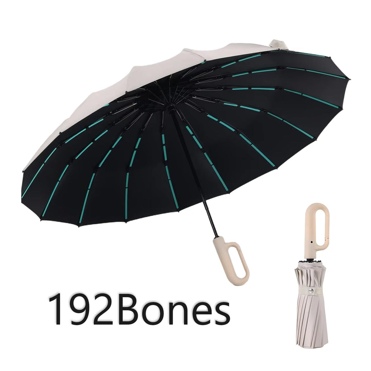 Heavy-Duty Windproof Automatic Open Umbrella with 47-Inch Canopy – Reinforced Storm Protection, One-Touch Deploy, Compact 15-Inch Fold for | Thomler