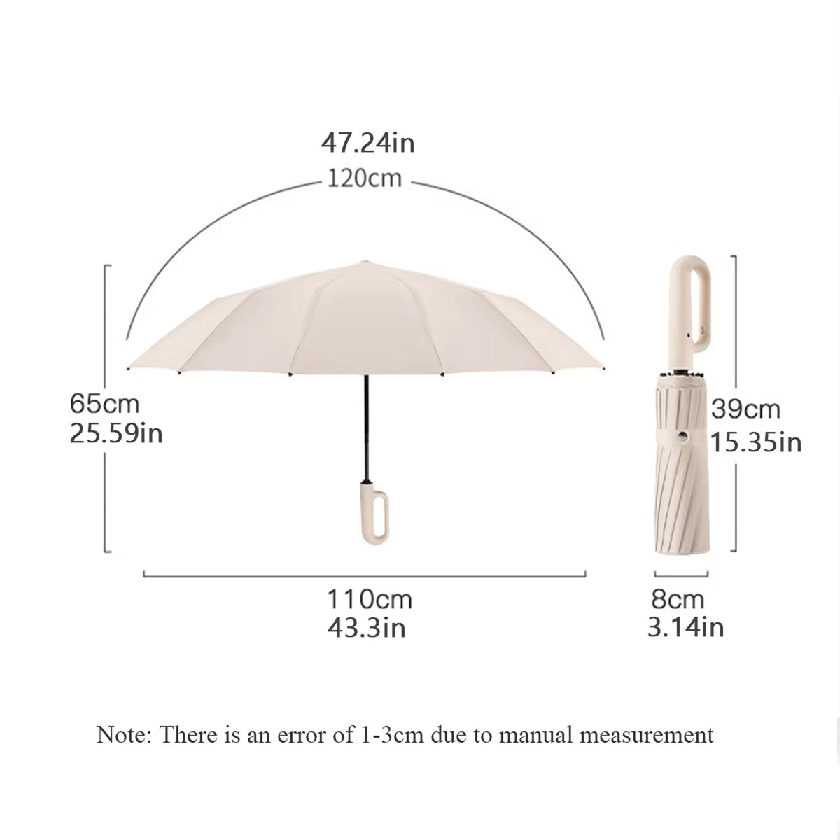 Heavy-Duty Windproof Automatic Open Umbrella with 47-Inch Canopy – Reinforced Storm Protection, One-Touch Deploy, Compact 15-Inch Fold for | Thomler