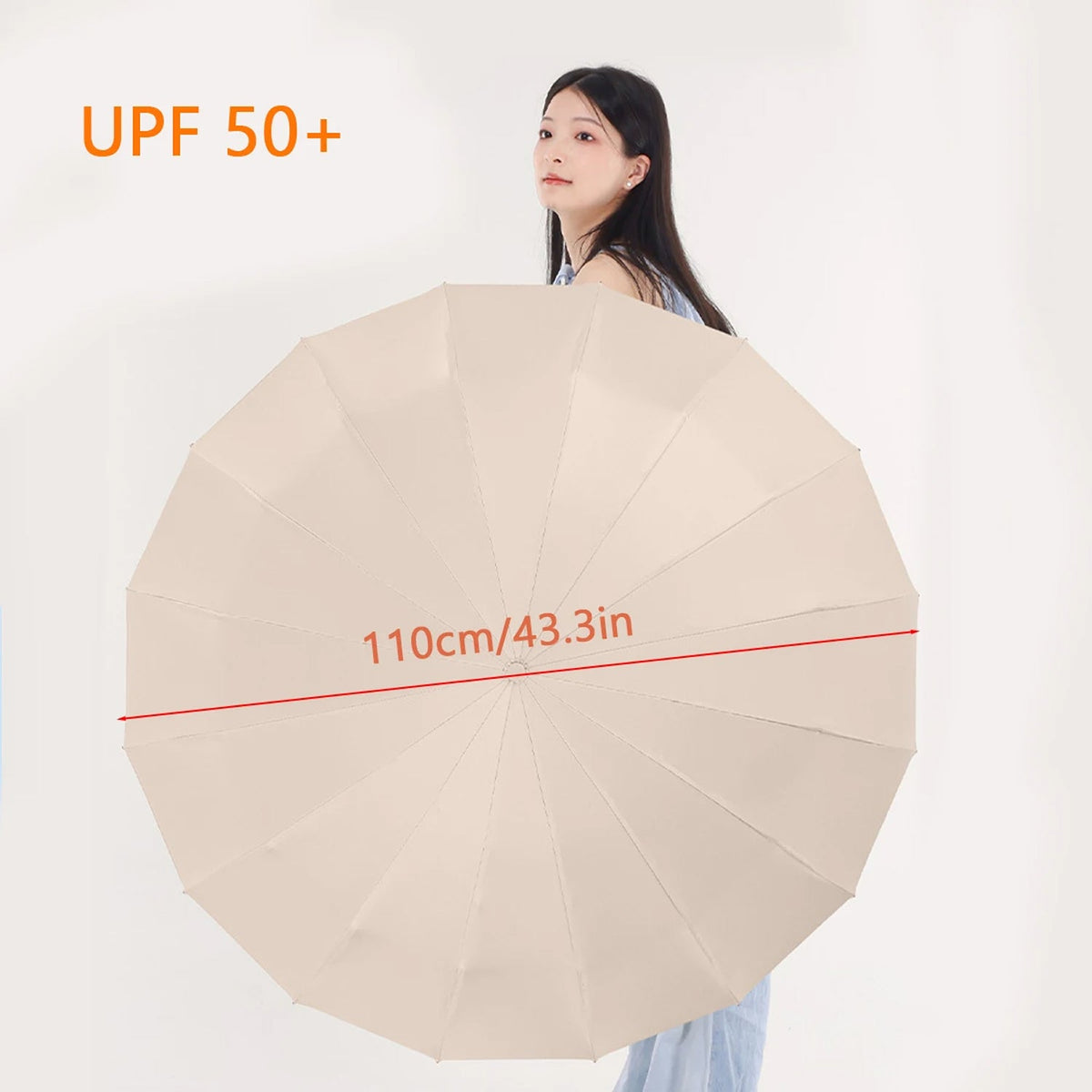 Heavy-Duty Windproof Automatic Open Umbrella with 47-Inch Canopy – Reinforced Storm Protection, One-Touch Deploy, Compact 15-Inch Fold for | Thomler