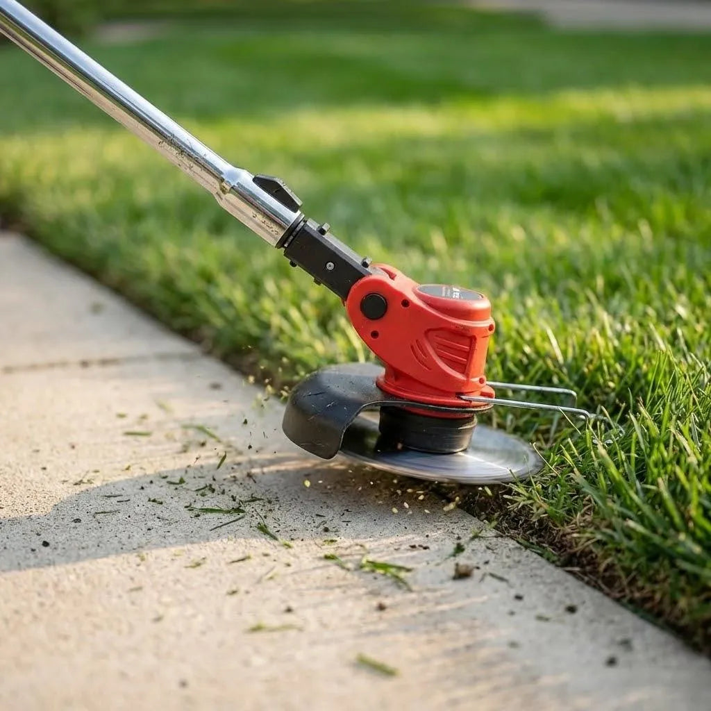 Rechargeable Lawn Edger 24V 18000 RPM Metal Blade Yard Tool Telescoping Handle for Sidewalks & Pathways Red Green Available | Thomler