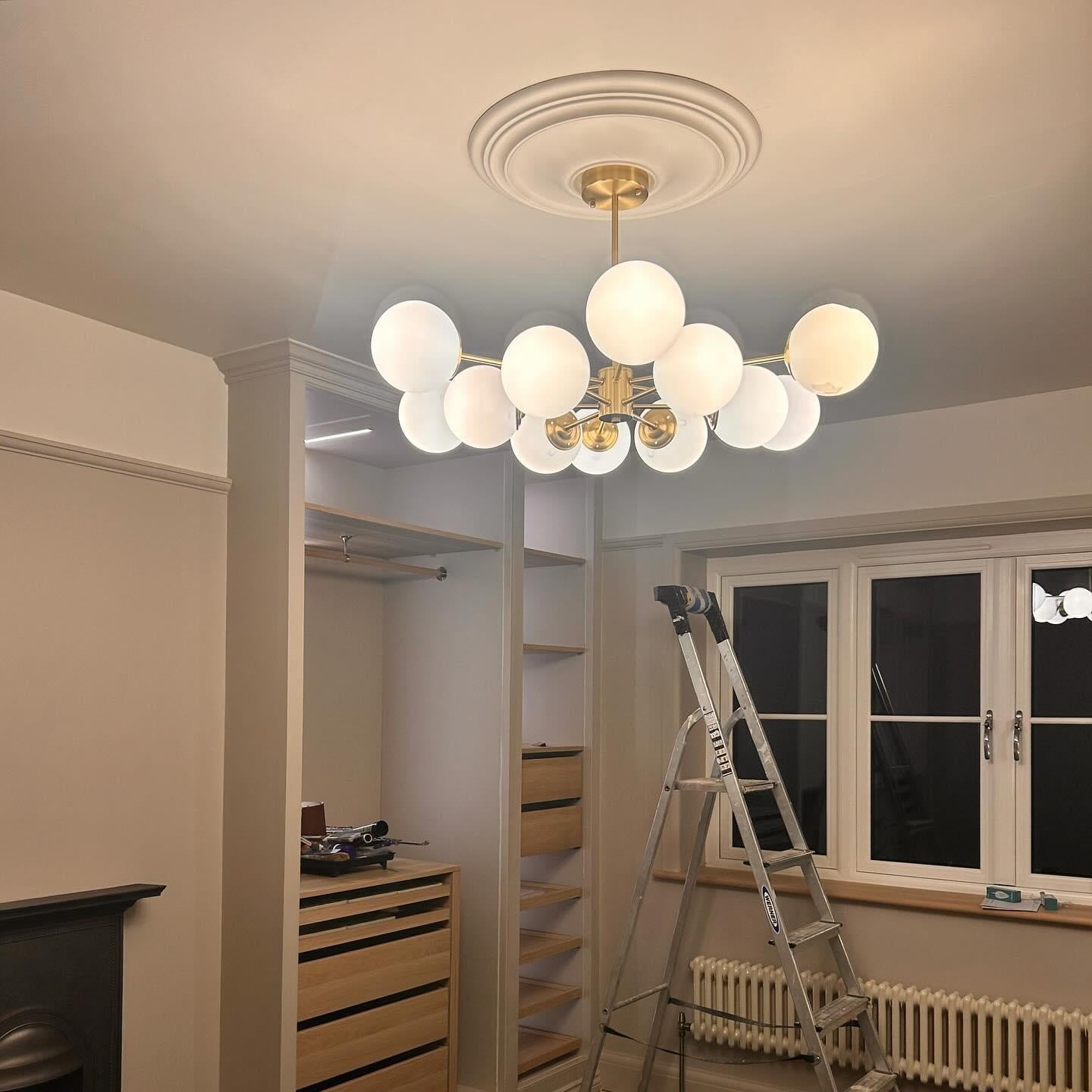 Pendant Light Glass Two-Tier 90.0 cm Opal Globes Brass Finish Dining Room Living Room Ceiling Lamp | Thomler