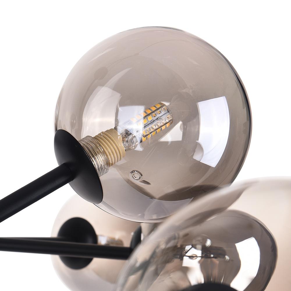 Chandelier Light Glass 112.0 cm Black Dining Room Kitchen Island Sputnik Pendant Ceiling Lamp Dimmable G9 | Thomler