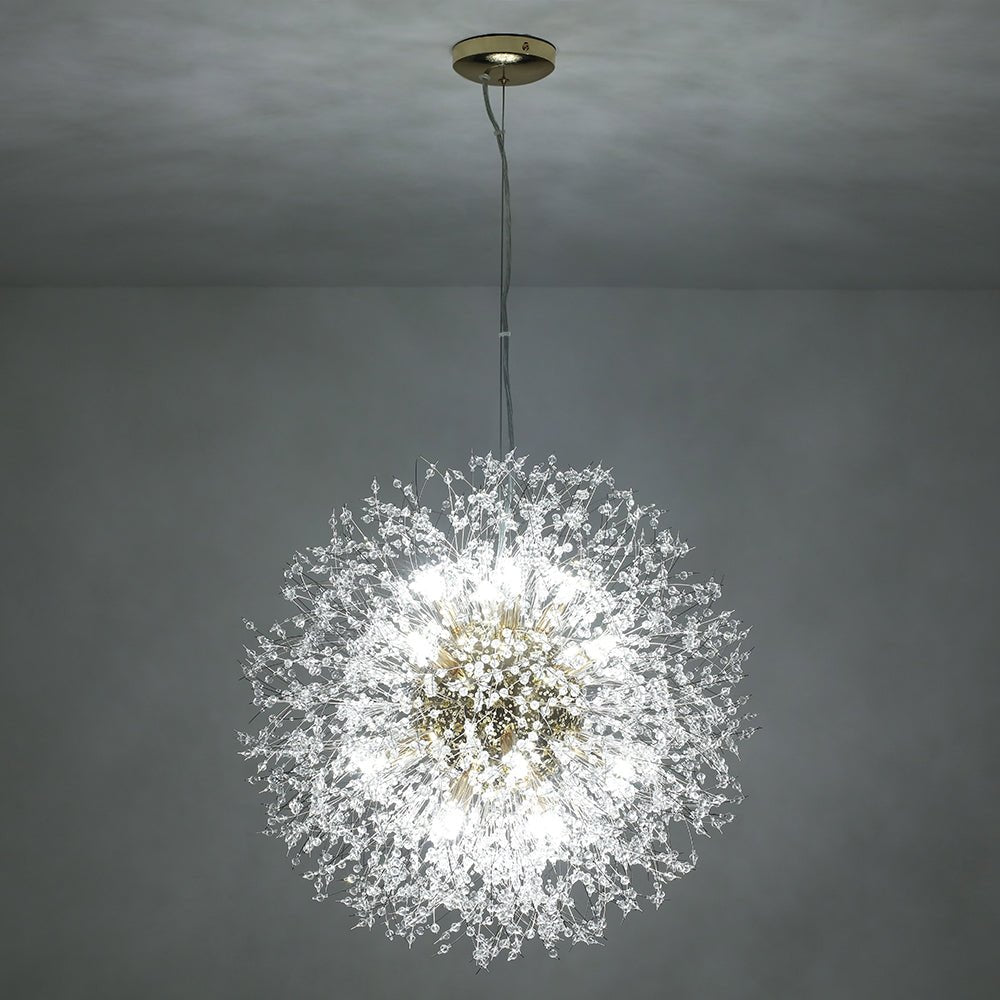 Pendant Light Metal Crystal Beads 80.0 cm Fireworks Design Adjustable Living Room Dining Hall Ceiling Lamp | Thomler