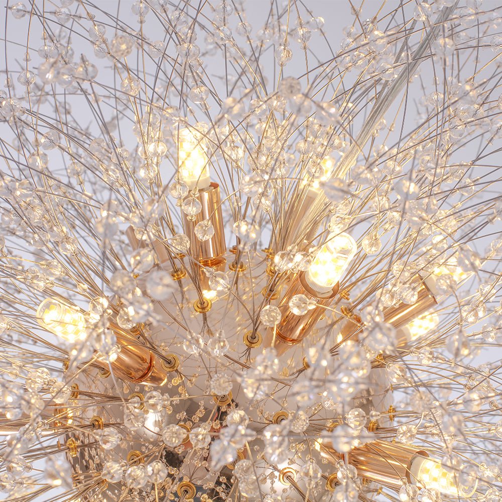 Pendant Light Metal Crystal Beads 80.0 cm Fireworks Design Adjustable Living Room Dining Hall Ceiling Lamp | Thomler