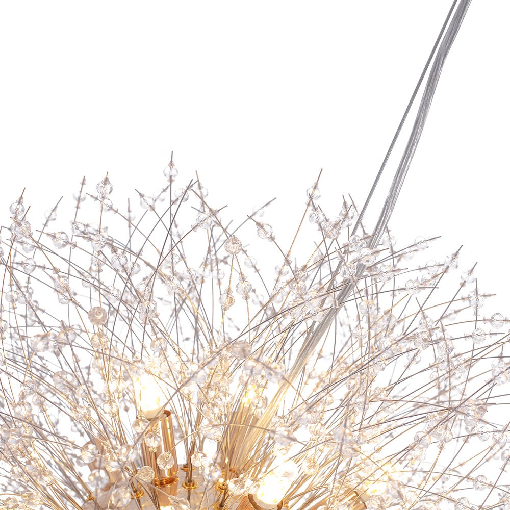 Pendant Light Metal Crystal Beads 80.0 cm Fireworks Design Adjustable Living Room Dining Hall Ceiling Lamp | Thomler