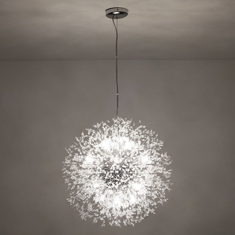 Pendant Light Metal Crystal Beads 80.0 cm Fireworks Design Adjustable Living Room Dining Hall Ceiling Lamp | Thomler