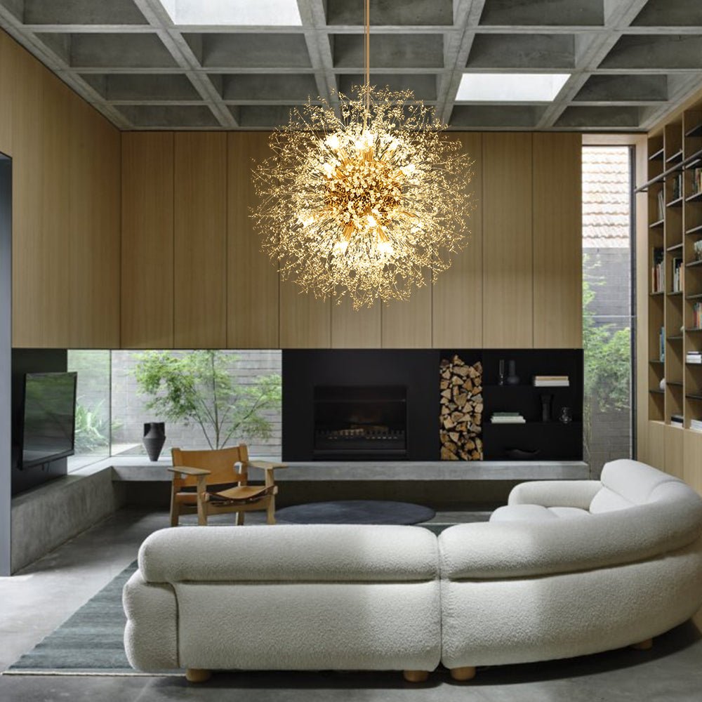 Pendant Light Metal Crystal Beads 80.0 cm Fireworks Design Adjustable Living Room Dining Hall Ceiling Lamp | Thomler