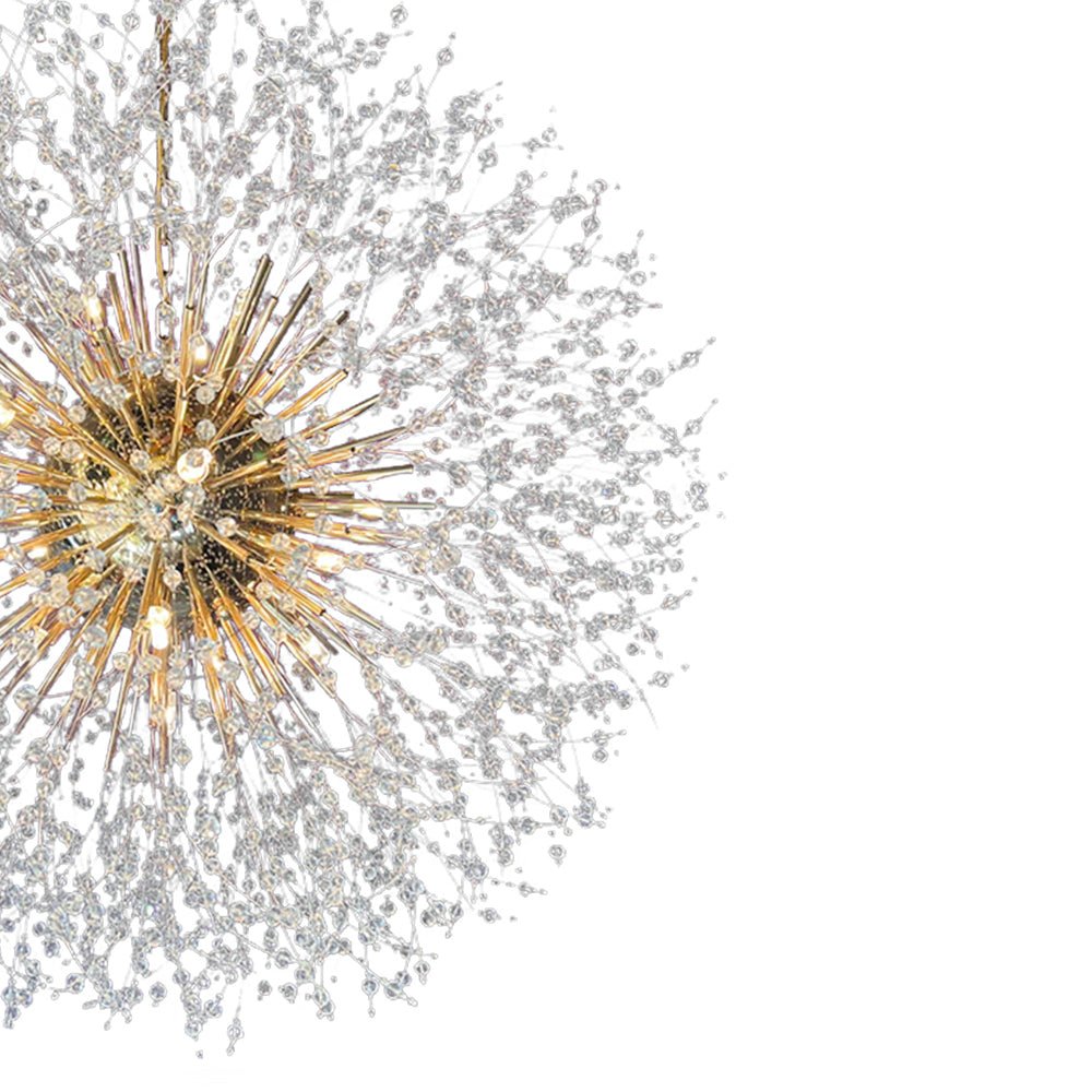 Chandelier Metal Crystal Effect 100.0 cm Living Room Dining Area Fireworks Pendant Light Adjustable G9 LED Ceiling Feature | Thomler
