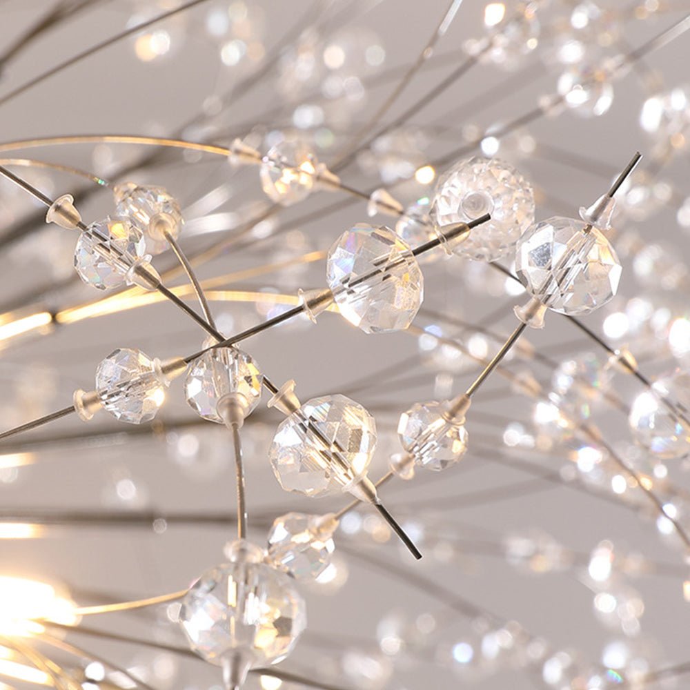 Chandelier Metal Crystal Effect 100.0 cm Living Room Dining Area Fireworks Pendant Light Adjustable G9 LED Ceiling Feature | Thomler