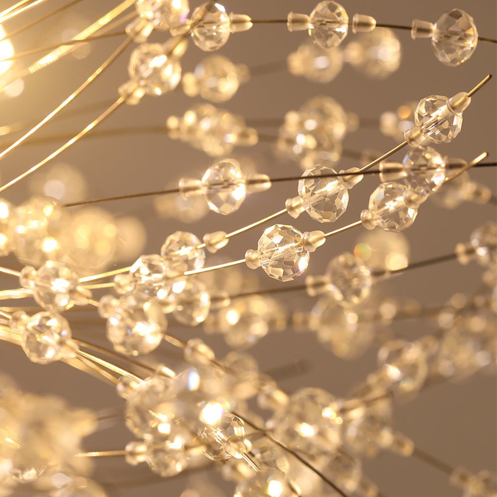 Chandelier Metal Crystal Effect 100.0 cm Living Room Dining Area Fireworks Pendant Light Adjustable G9 LED Ceiling Feature | Thomler