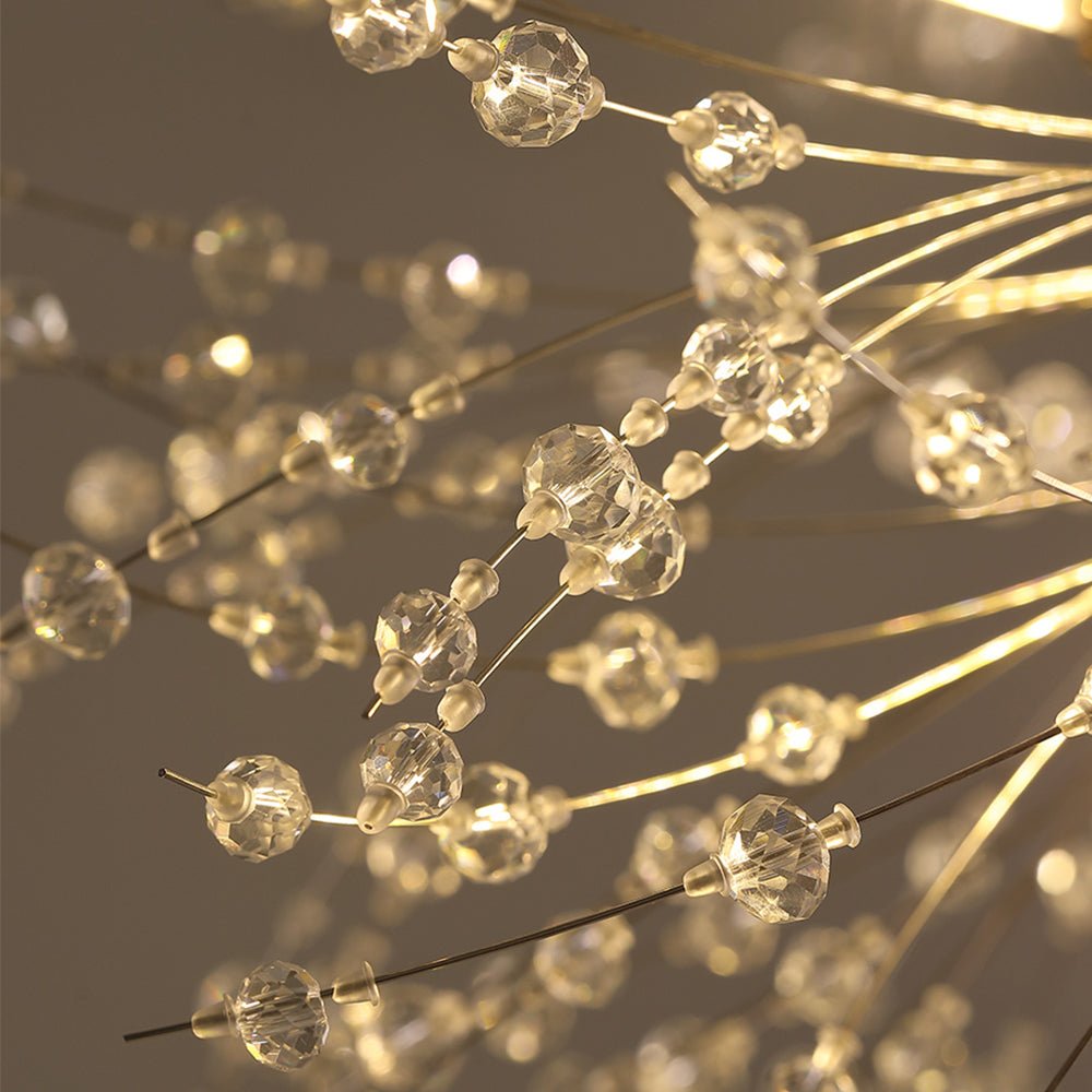 Chandelier Metal Crystal Effect 100.0 cm Living Room Dining Area Fireworks Pendant Light Adjustable G9 LED Ceiling Feature | Thomler