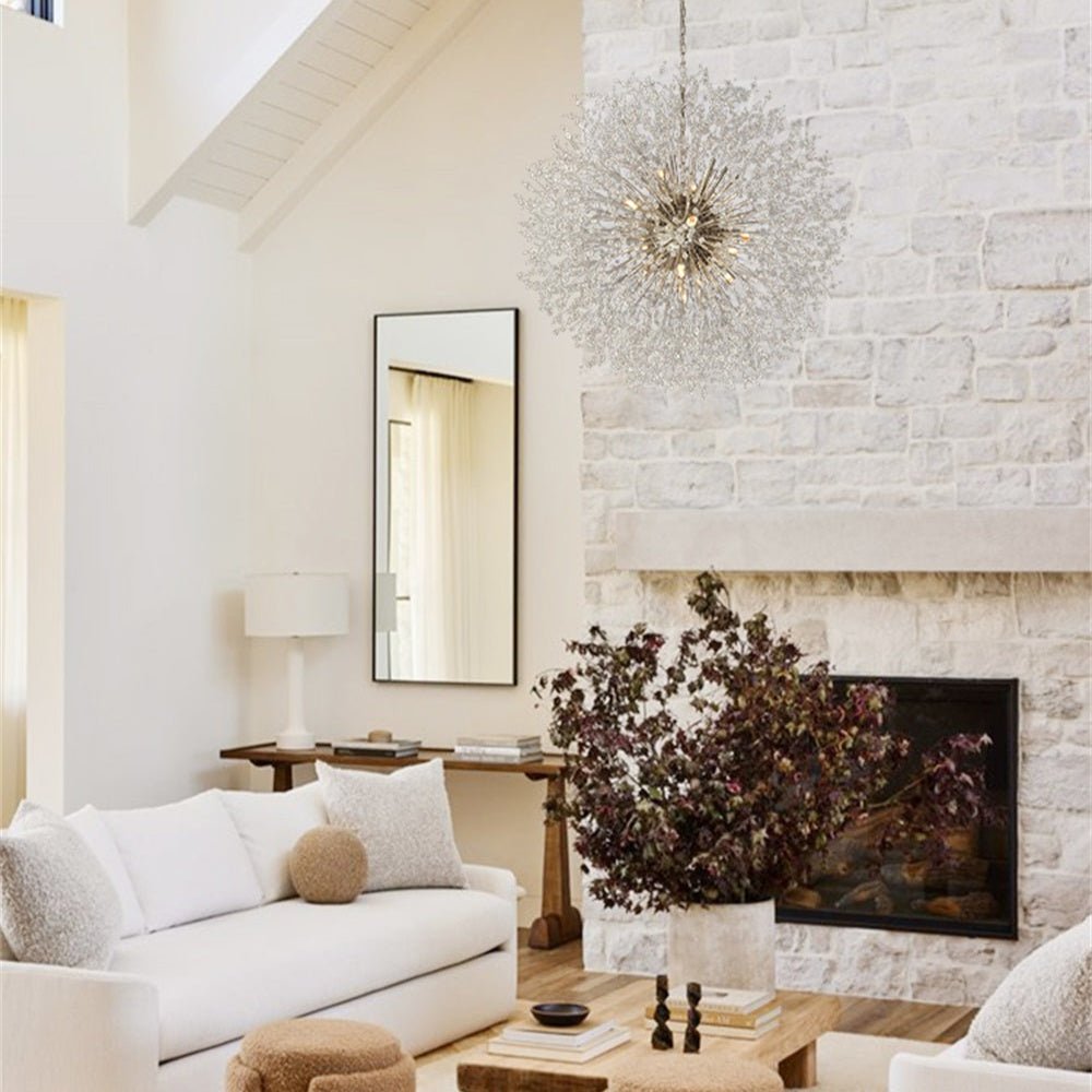 Chandelier Metal Crystal Effect 100.0 cm Living Room Dining Area Fireworks Pendant Light Adjustable G9 LED Ceiling Feature | Thomler