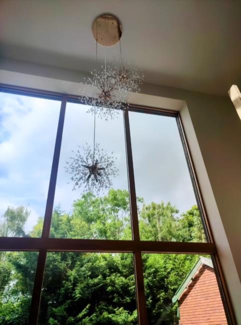 Chandelier Metal 300.0 cm Adjustable Antique Brass Hallway Stairwell Living Room Dandelion Firework Cluster Pendant Light | Thomler