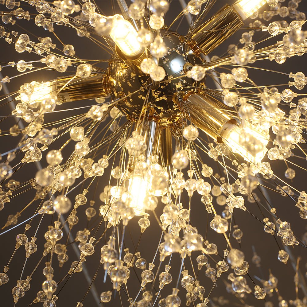 Chandelier Metal 300.0 cm Adjustable Antique Brass Hallway Stairwell Living Room Dandelion Firework Cluster Pendant Light | Thomler