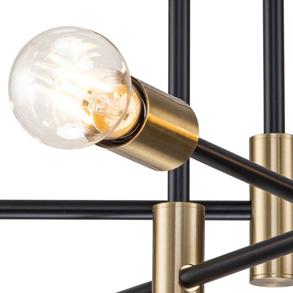 Ceiling Lamp Metal 62–103 cm Black Semi-Flush Living Room Dining Room Retro Modern Dimmable Lighting Fixture | Thomler