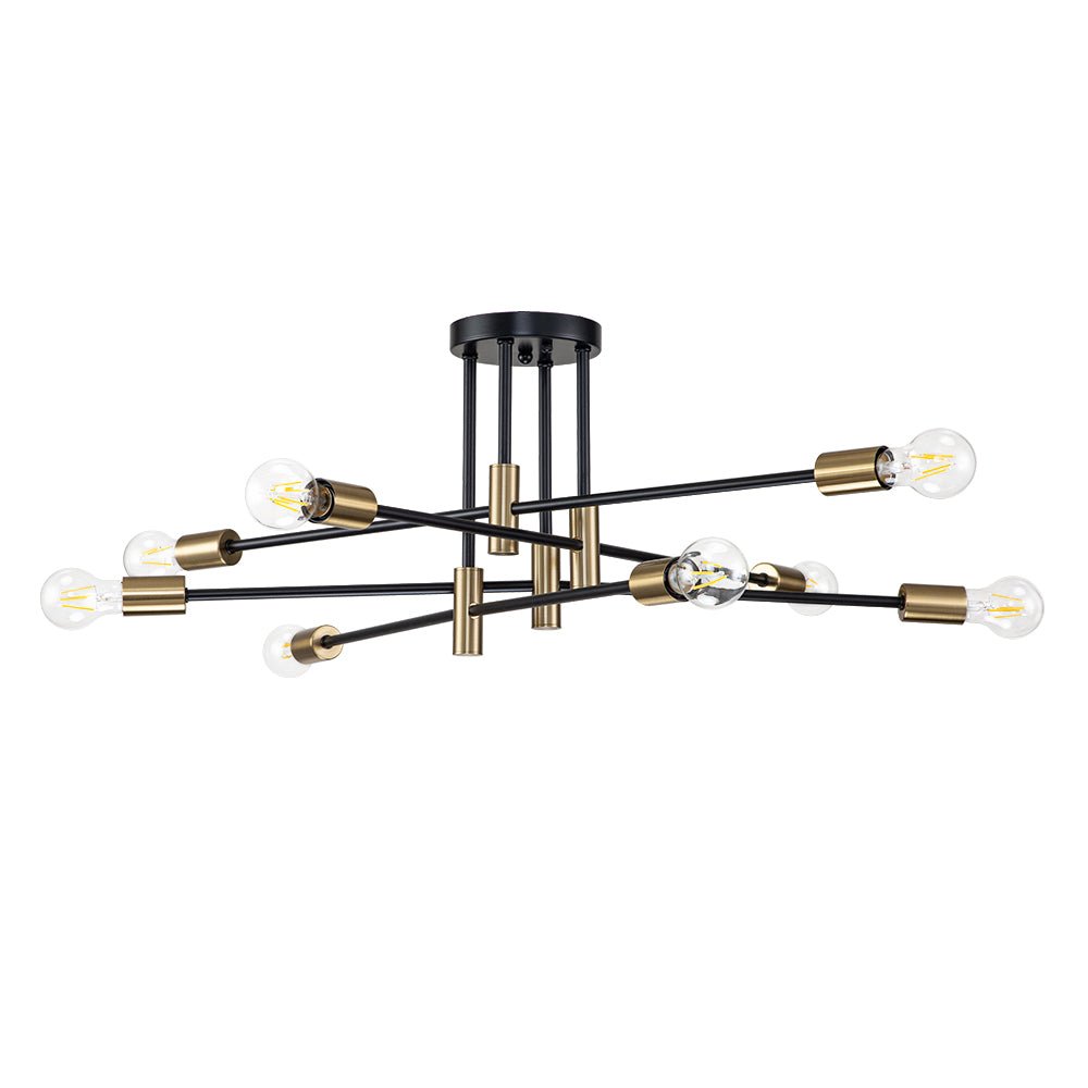 Ceiling Lamp Metal 62–103 cm Black Semi-Flush Living Room Dining Room Retro Modern Dimmable Lighting Fixture | Thomler
