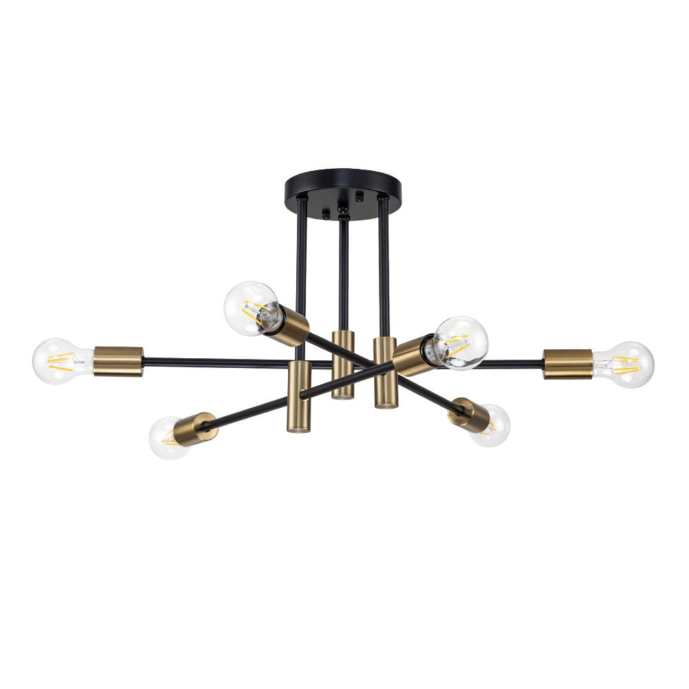 Ceiling Lamp Metal 62–103 cm Black Semi-Flush Living Room Dining Room Retro Modern Dimmable Lighting Fixture | Thomler